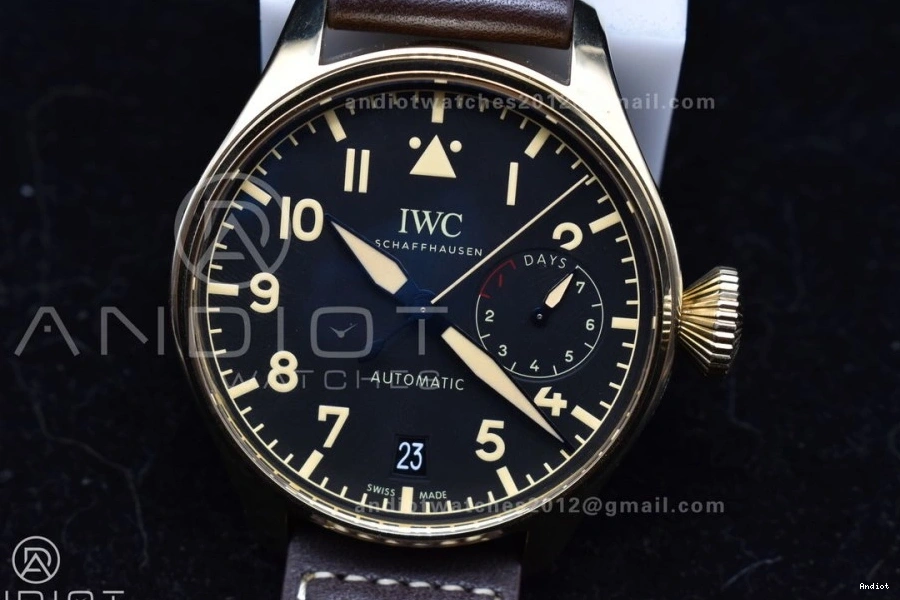 Black Brown A52000 Dial Pilot Edition on IW501005 Leather Big ZF 1:1 Best Bronze Strap Real 0206